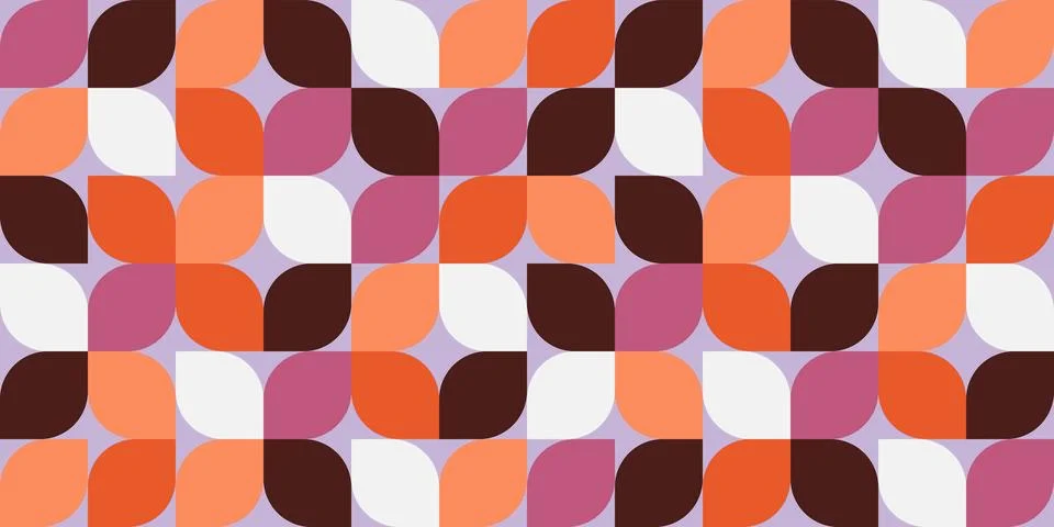 Geometric Pattern Bauhaus Background Brown Orange Stock Illustration