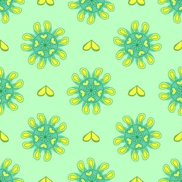 Geometric pattern. In beige warm colors. Abstract flower with dots.Geometric  Stock Illustration