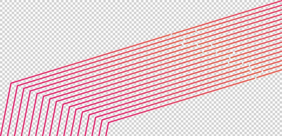 Geometric pattern is bending at corner in flat style showing red stripes on Stock Illustration