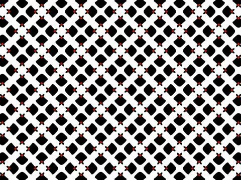 Geometric pattern with black and red elements Illustrazione stock
