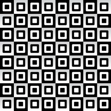 Geometric pattern with black and white squares gradient effect Stock Illustration