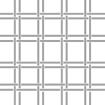 Geometric pattern. Black and white lines weave simple print, Vector repeating Stock Illustration