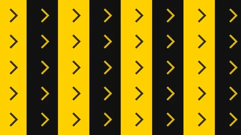 A geometric pattern of black and yellow stripes featuring chevron arrows Stock Footage 341824251