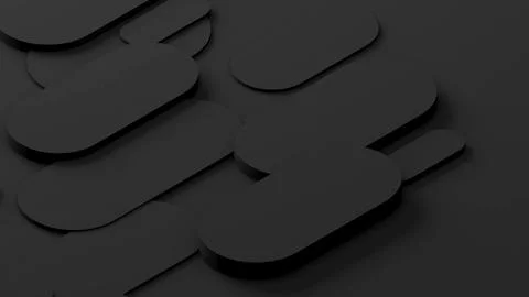 Geometric pattern on black background,abstract high relief,3d rendering Illustrazione stock