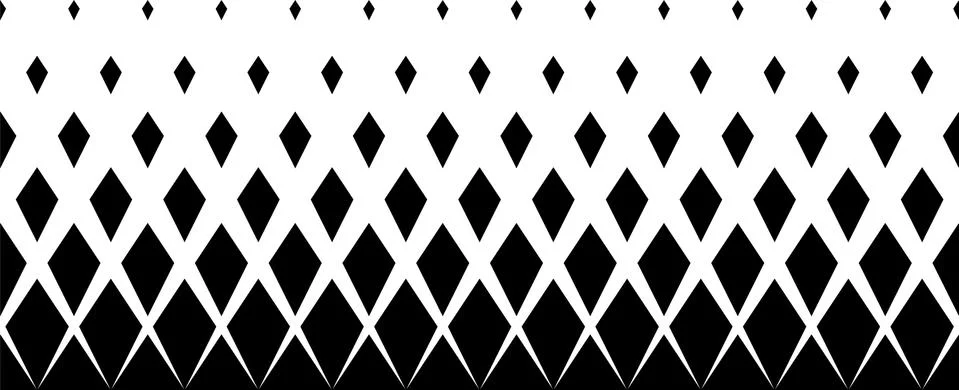 Geometric pattern of black diamonds on a white background.7 figures in height Stock Illustration