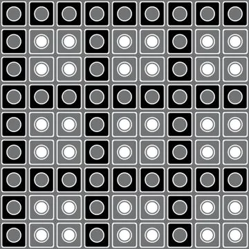 Geometric pattern with black grey and white circles Stock Illustration