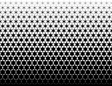 Geometric pattern of black hexagones and stars on a white background. Option  Stock Illustration