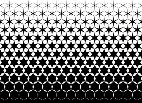 Geometric pattern of black hexagones and stars on a white background. Option  Stock Illustration