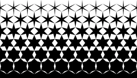 Geometric pattern of black hexagones and stars on a white background. Option  Stock Illustration