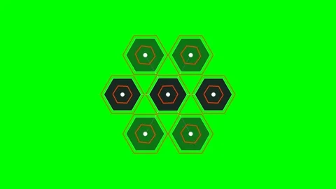 A geometric pattern of black hexagons arranged in a symmetrical flower shape Stock Footage 340904508