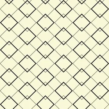 Geometric pattern with black rhombus on beige background Stock Illustration