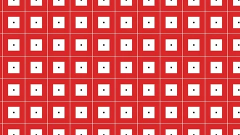 Geometric pattern with black, white and red square tiles filled with round shape Stock Footage 167595516