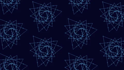 Geometric pattern of blue and black lines and shapes Stockbeeldmateriaal 297597952