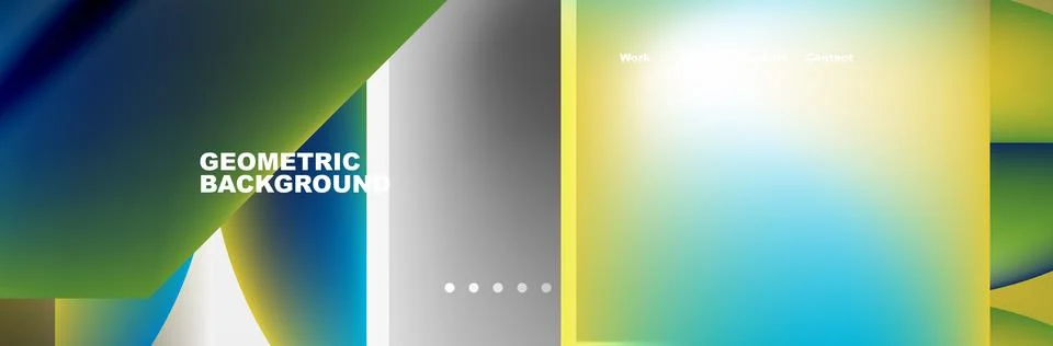 Geometric pattern with blue, green, and yellow gradient in a liquid design Illustrazione stock