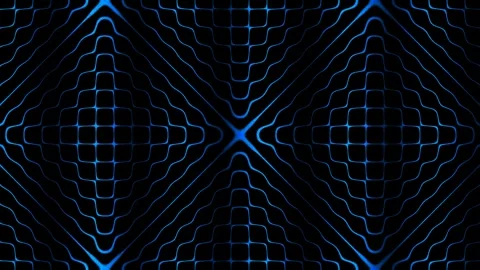 Geometric pattern with blue light on dark background Stock Footage 338286402