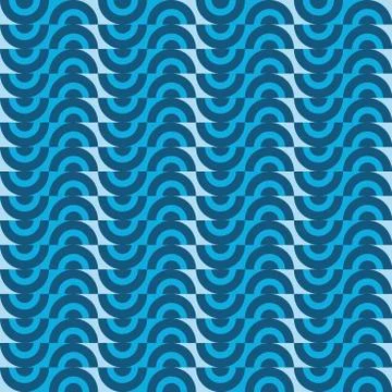 Geometric pattern with blue semicircles Stock Illustration