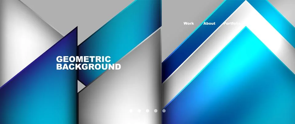 Geometric pattern of blue triangles on gray background Illustrazione stock