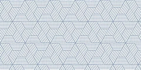 Geometric pattern blue weave design with wavy stripes lines Stock Illustration