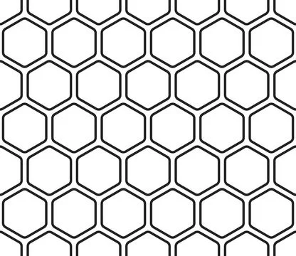 Geometric pattern. Bold rounded hexagons mosaic pattern. Large hexagon shap.. Stock Illustration