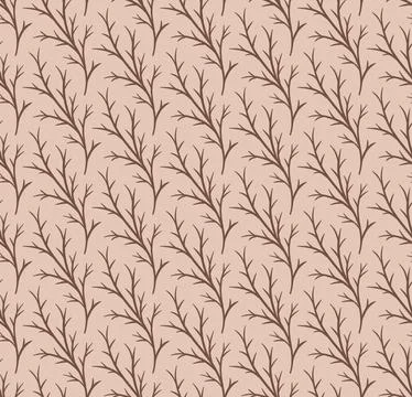 Geometric Pattern Branch (Mocha Mouse, Peach) Stock Illustration