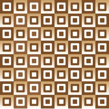 Geometric pattern with brown and white squares gradient effect Stock Illustration