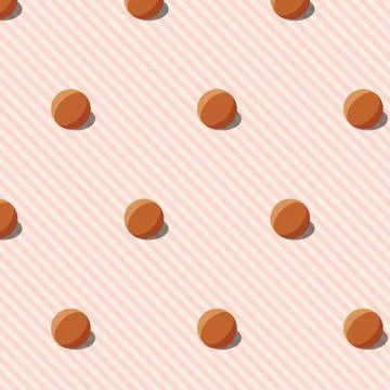 Geometric pattern of a brown ball with 3d illumination. Vector seamless Stock Illustration