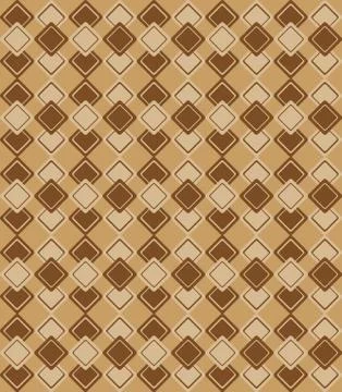 Geometric pattern with brown rhombus on beige background Stock Illustration