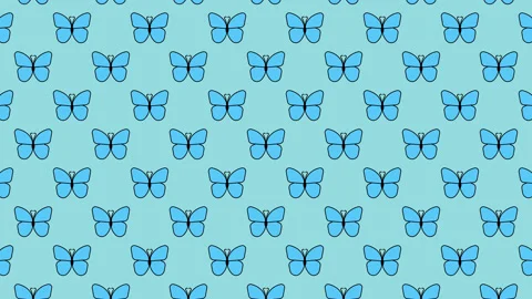 Geometric pattern with butterflies on a pale blue background Stock Footage 148052604