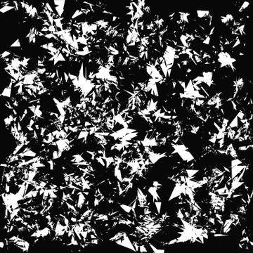 Geometric pattern of chaotic random shapes. Rough edgy texture.  Abstract mon Stock Illustration