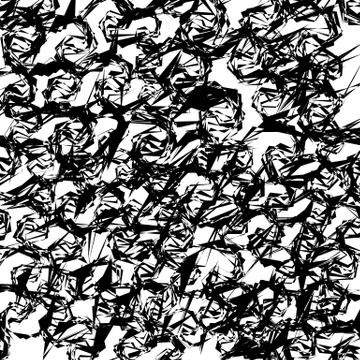 Geometric pattern of chaotic random shapes. Rough edgy texture.  Abstract mon Stock Illustration