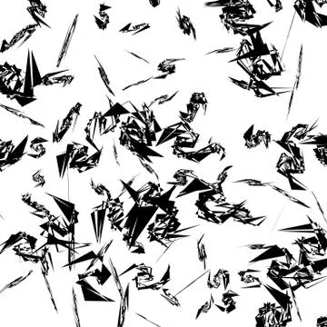 Geometric pattern of chaotic random shapes. Rough edgy texture.  Abstract mon Illustrazione stock