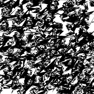Geometric pattern of chaotic random shapes. Rough edgy texture.  Abstract mon Stock Illustration