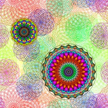 Geometric pattern with circle color line on vector graphic art. Stock Illustration