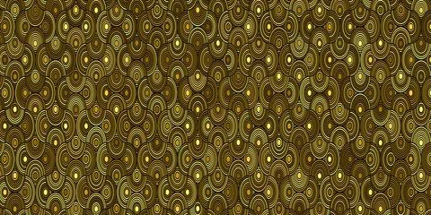 Geometric pattern circle overlapping gold background Stock Illustration