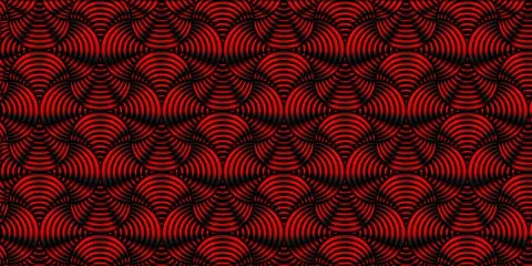 Geometric pattern with circle overlapping red background イラスト素材