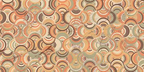 Geometric pattern with circle overlapping retro style Stockillustratie