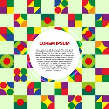 Geometric pattern circle text poster Stock Illustration