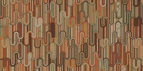 Geometric pattern with circle wave lines retro style Stock Illustration