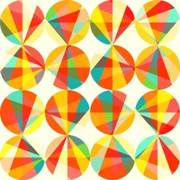 Geometric pattern of circles and triangles. colored circles seamless pattern. Illustrazione stock