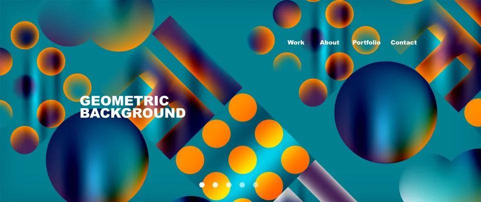 Geometric pattern with circles and triangles on an azure background Illustrazione stock