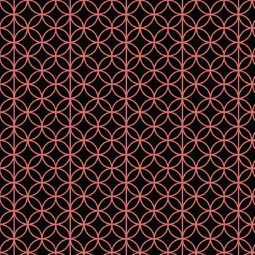 Geometric pattern of circles on black background Stock Illustration