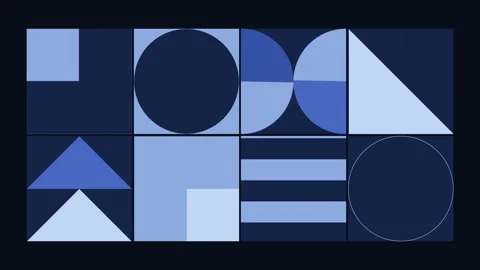 Geometric pattern. Circles, squares animation. Modernist abstract backgrounds Stock Footage 150120831