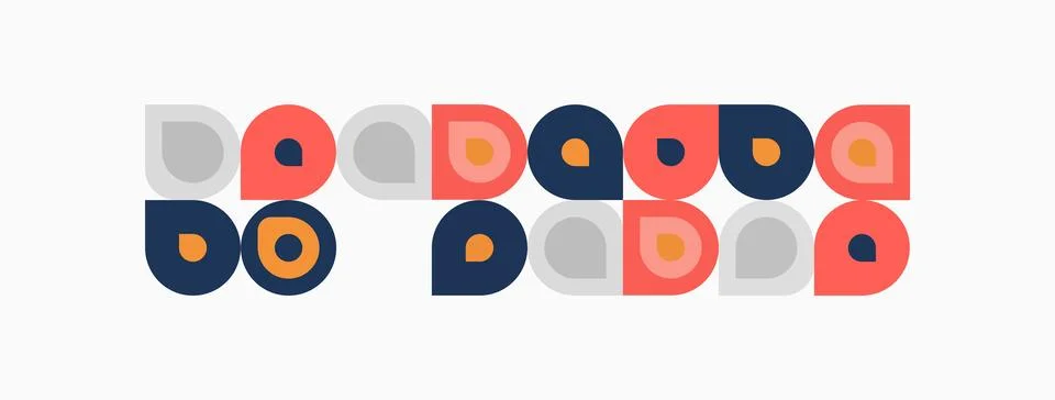 Geometric pattern. Circles, squares repeat forming abstract design. Muted c.. Stock Illustration