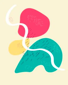 Geometric pattern with circles stripes, and lines of different color, trendy Stock Illustration