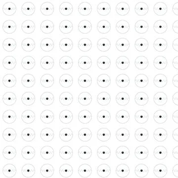 Geometric pattern of circles with wavy lines and dots Stock Illustration