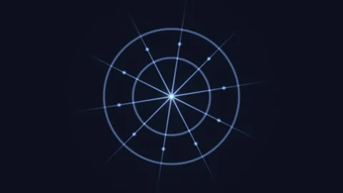 Geometric pattern with circular design and bright points Stock Footage 338300786