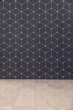Geometric pattern on color wall. Modern design Stock Photos