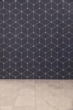Geometric pattern on color wall. Modern design Stock Photos