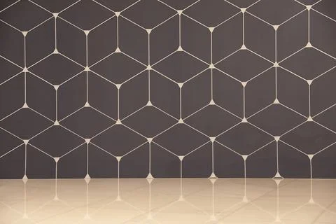 Geometric pattern on color wall. Modern design Stock Photos