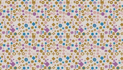 Geometric pattern with colored elements Illustrazione stock